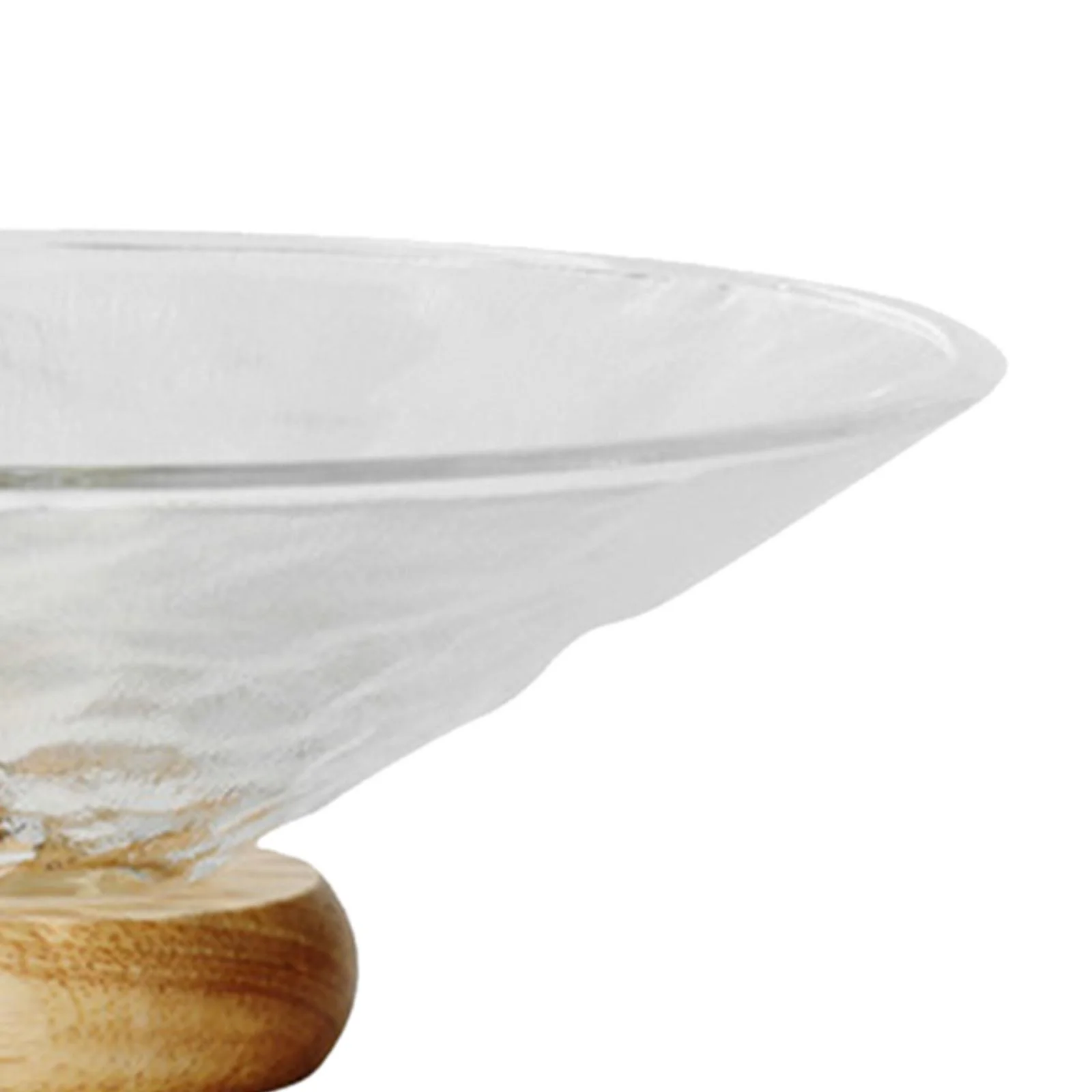 perfk Decorative Pedestal Bowl Kitchen Countertop with Wood Base Fruit Dish Holder water