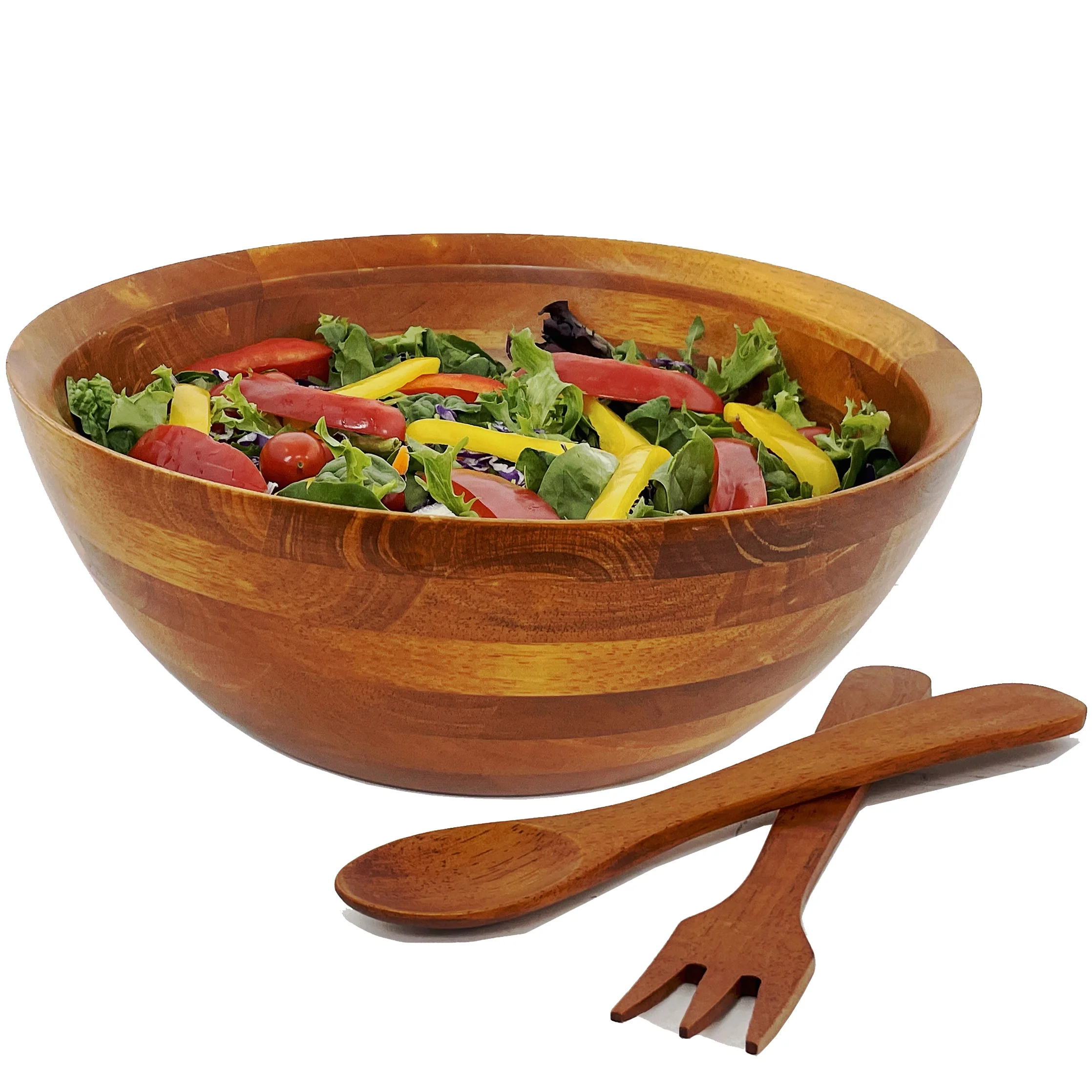 7 Piece Wood Salad Bowl Set by Woodard & Charles