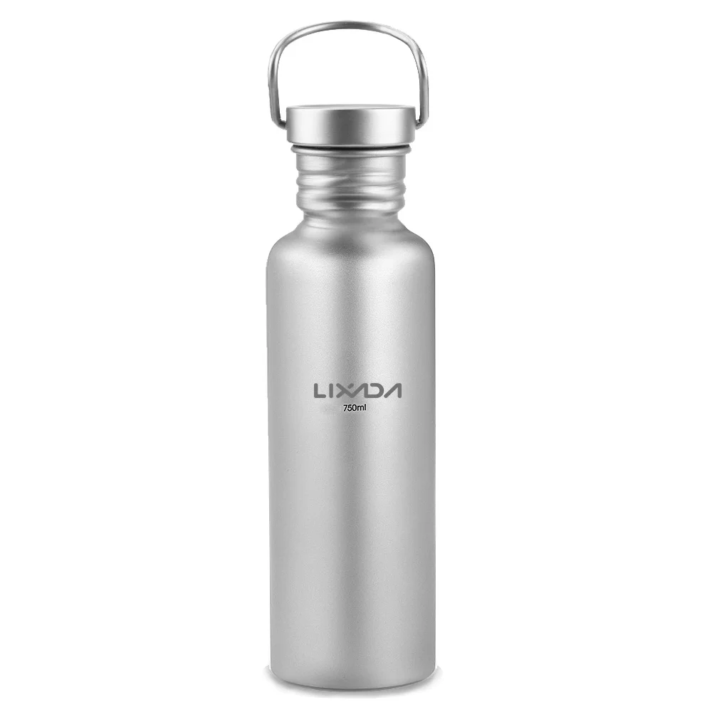 Lixada Full Titanium Water Bottle, 750ml, Ultralight for Camping, Hiking, and Cycling