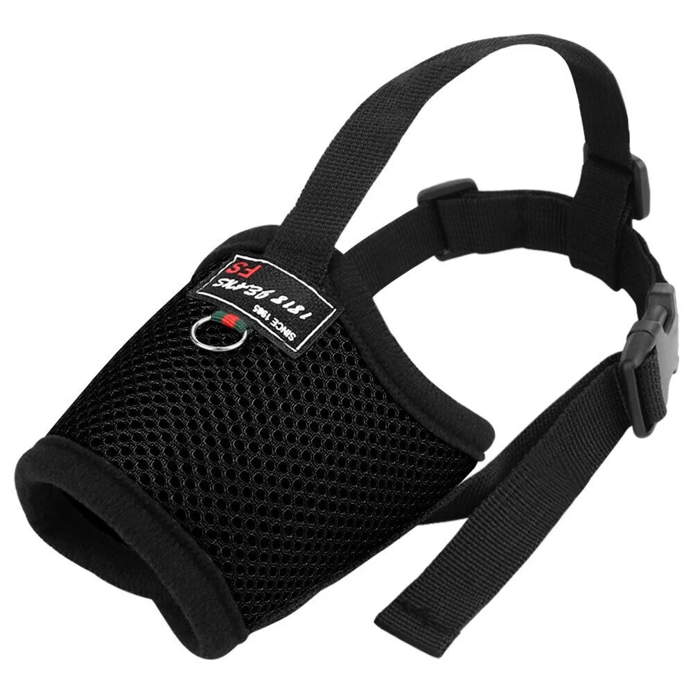 Dog Muzzle Pet Mouth Cover Mesh Adjustable Strip for Medium Large Dogs M-XXL