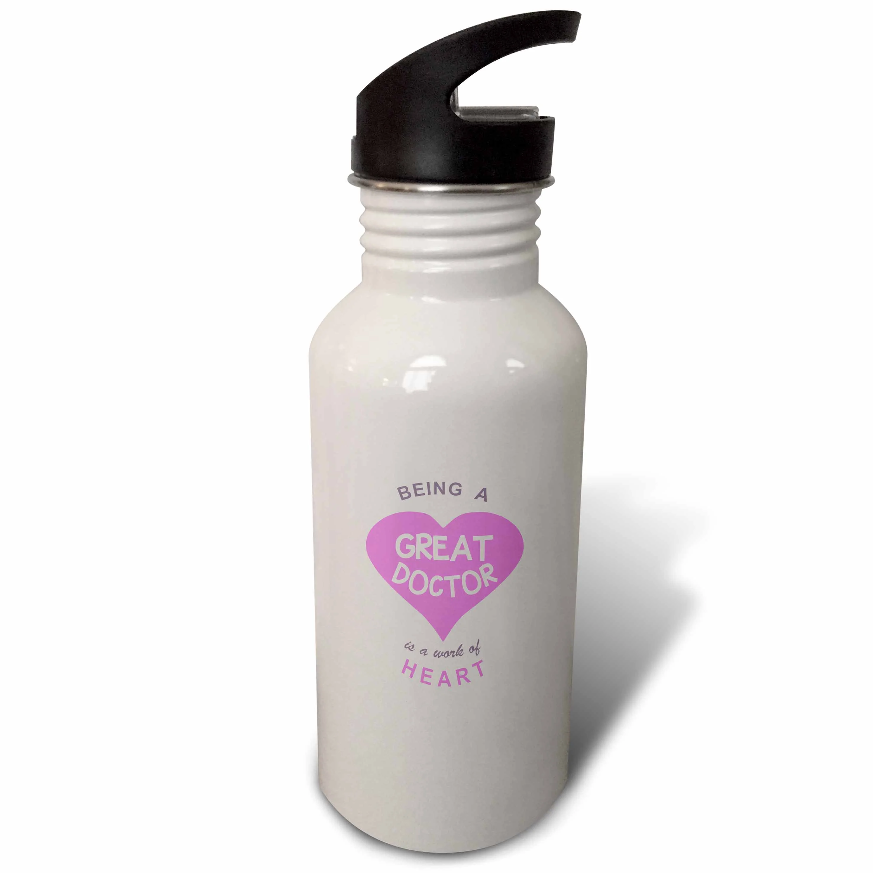 Being a Great Doctor is a work of Heart - super awesome good Dr quote 21 oz Sports Water Bottle wb-183863-1
