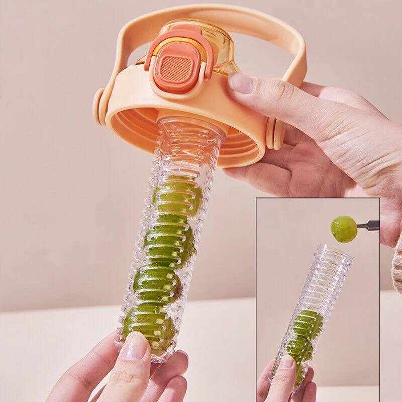 WEISIPU 2 Liter Sports Large Water Bottle with Straw Fruit Infuser Leak Proof Sports Gym Reusable Large Water Bottle