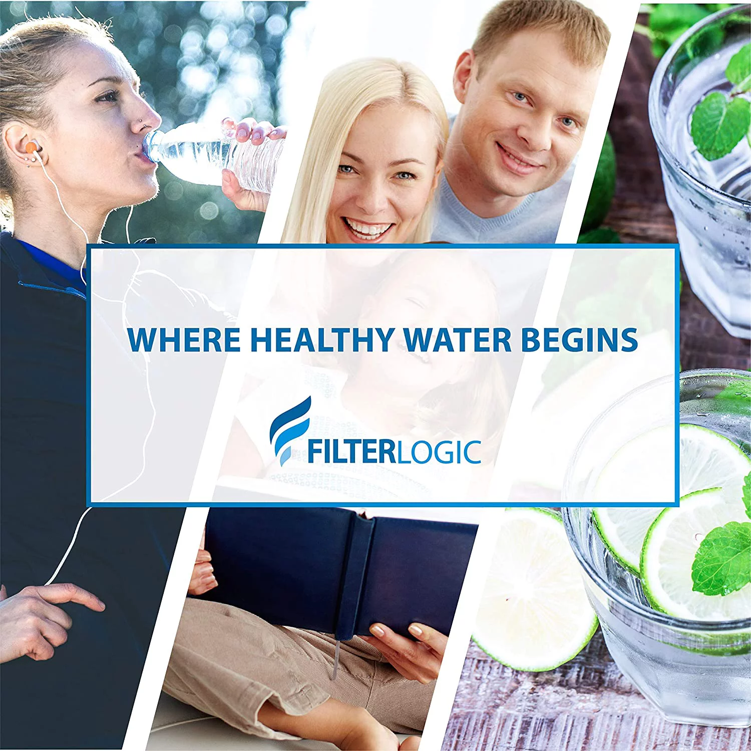 FilterLogic Pitcher Water Filter Replacement for Brita® Classic 35557, OB03, Mavea® 107007, Replacement for Pitchers Grand, Lake, Capri, Wave and More NSF Certified (6 Pack)