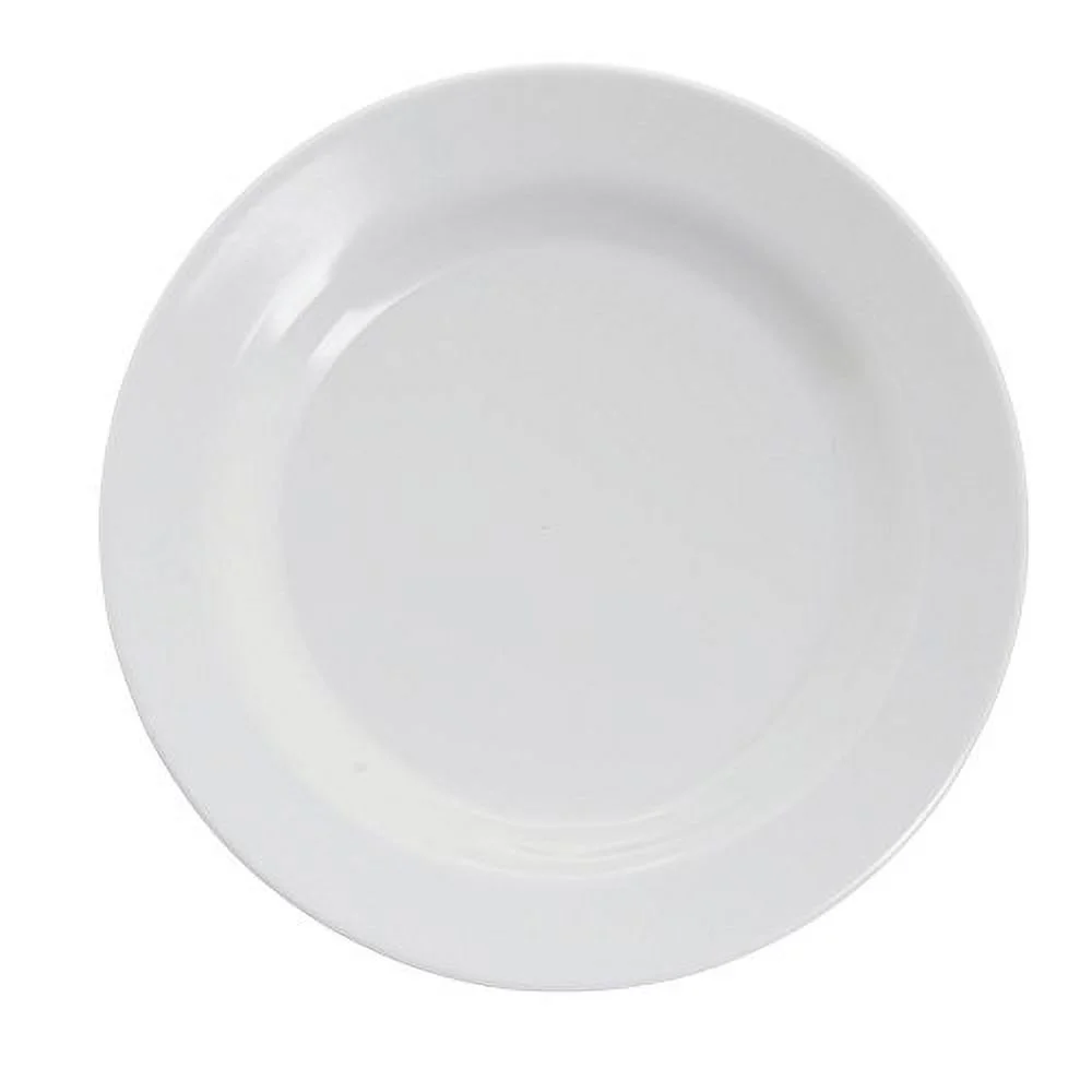 HUBERT® Dessert Plates Wide Rim Melamine White - 6 1/2 Dia 48 Per Case
