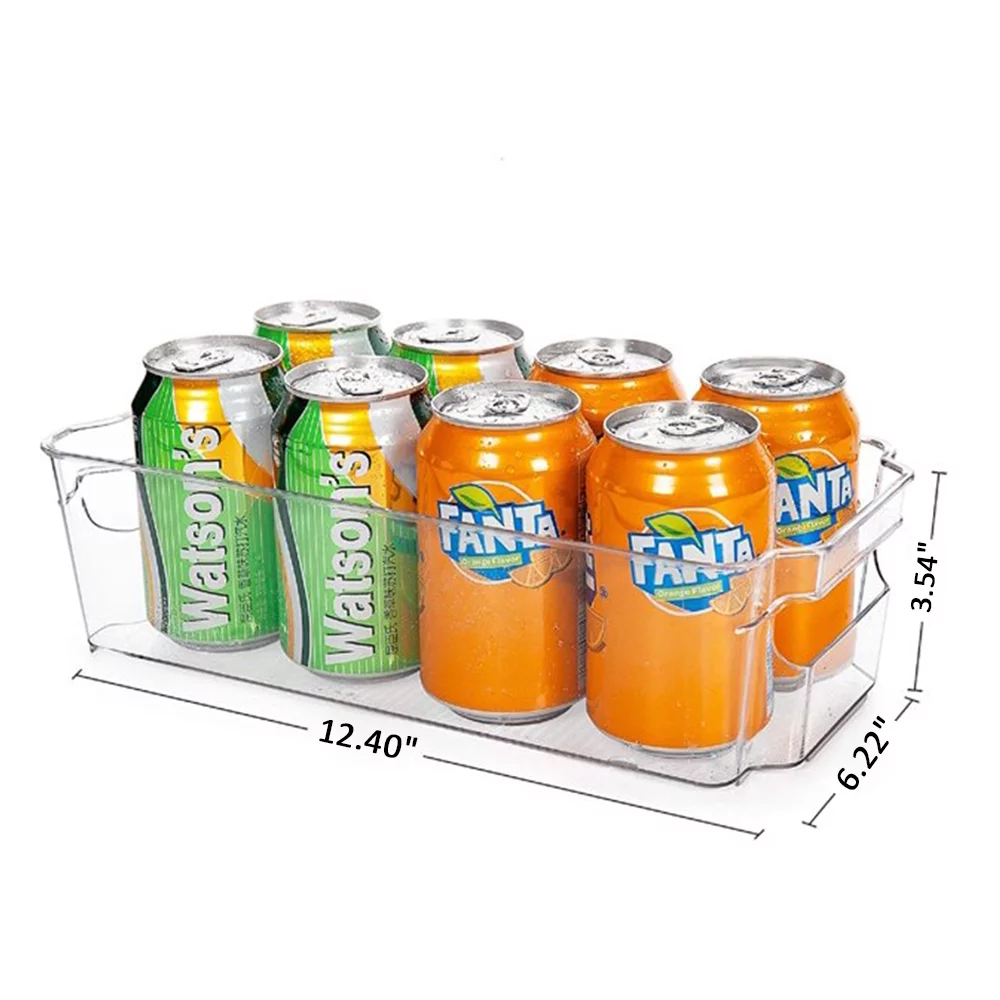 Refrigerator Organizer Bins - 8pcs Clear Plastic Bins for Fridge, Freezer, Kitchen Cabinet, Pantry Organization, BPA Free Fridge Organizer, 12.5