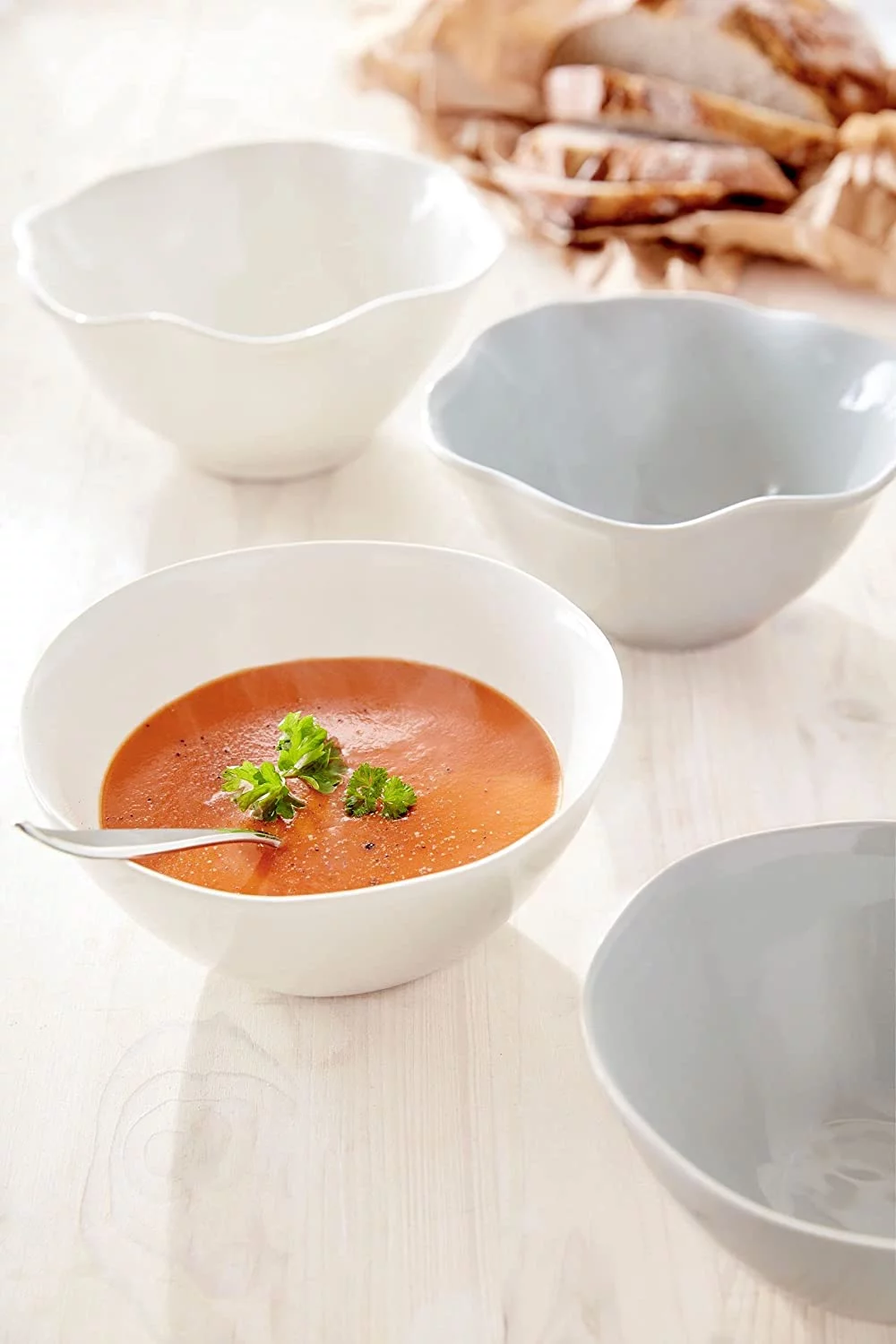 Portmeirion Sophie Conran Arbor 6 Inch All Purpose Bowls, Set of 4 - Robin's Egg