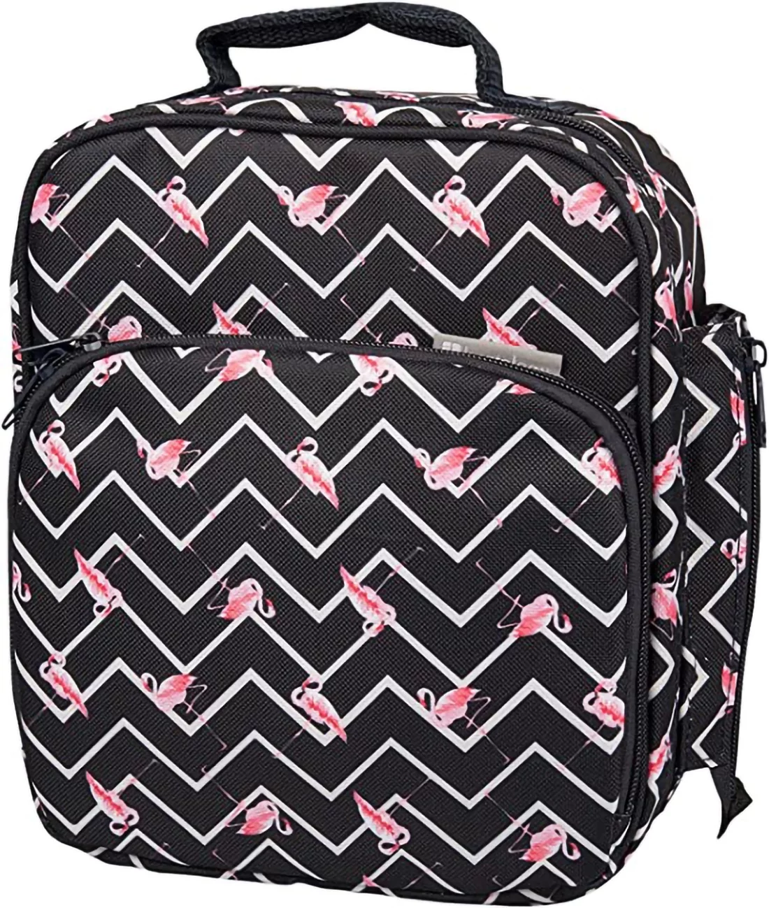 (2 pack) Bentology Insulated Lunch Box w Snack Pocket and Water Bottle Holder - Boys Girls and Kid's Lunchbox Tote Keeps Food Hotter or Colder Longer Flamingo