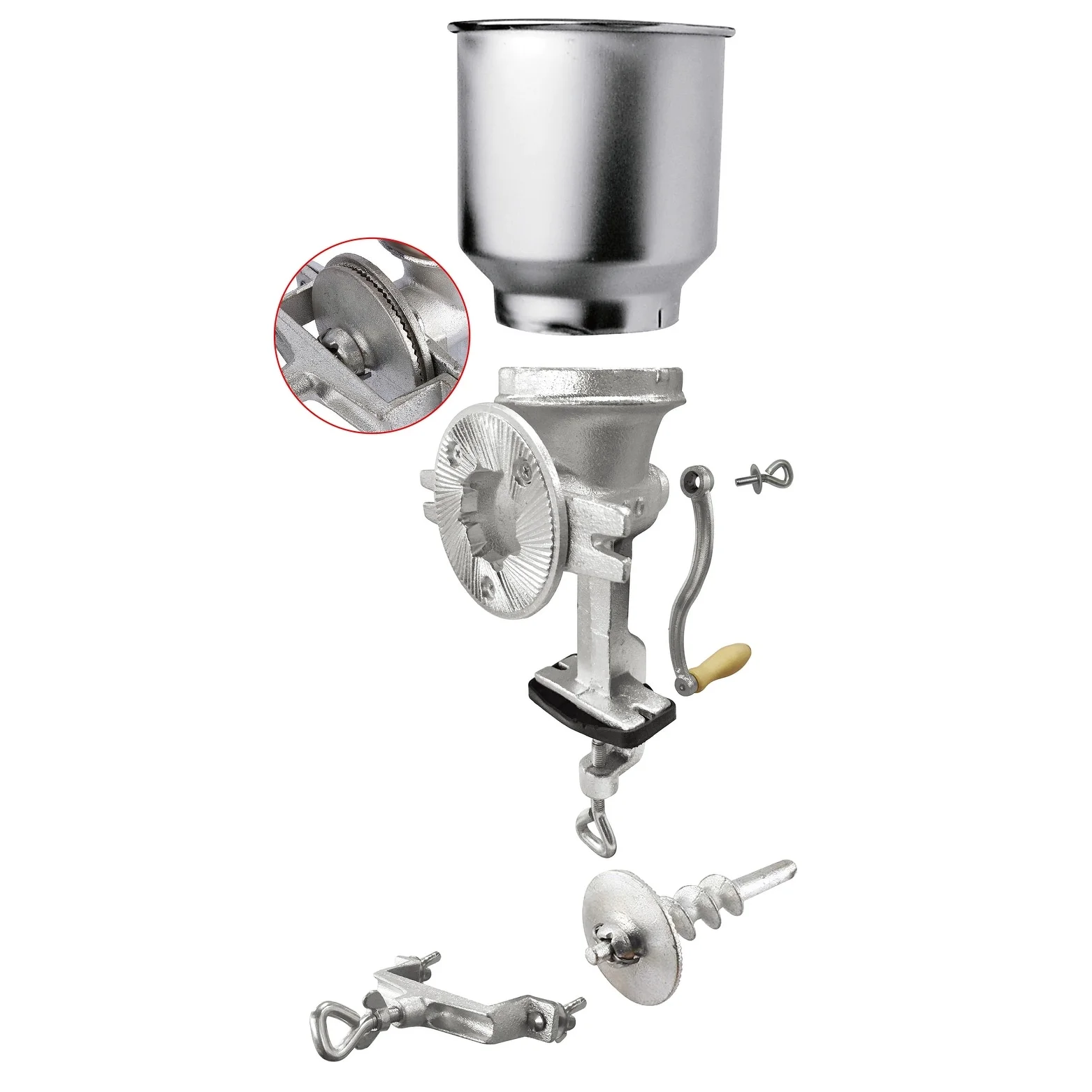 Bene Casa large manual corn grinder, adjustable corn grinder, variable grade corn grinder - E-65613