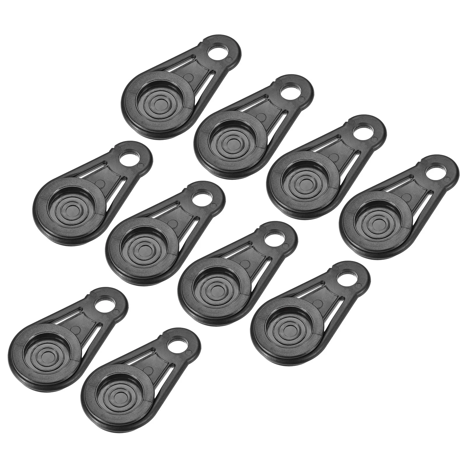 Uxcell Round Movable Plastic Tarp Grabbers Clips for Camping Tent  Awning Black 16Pack