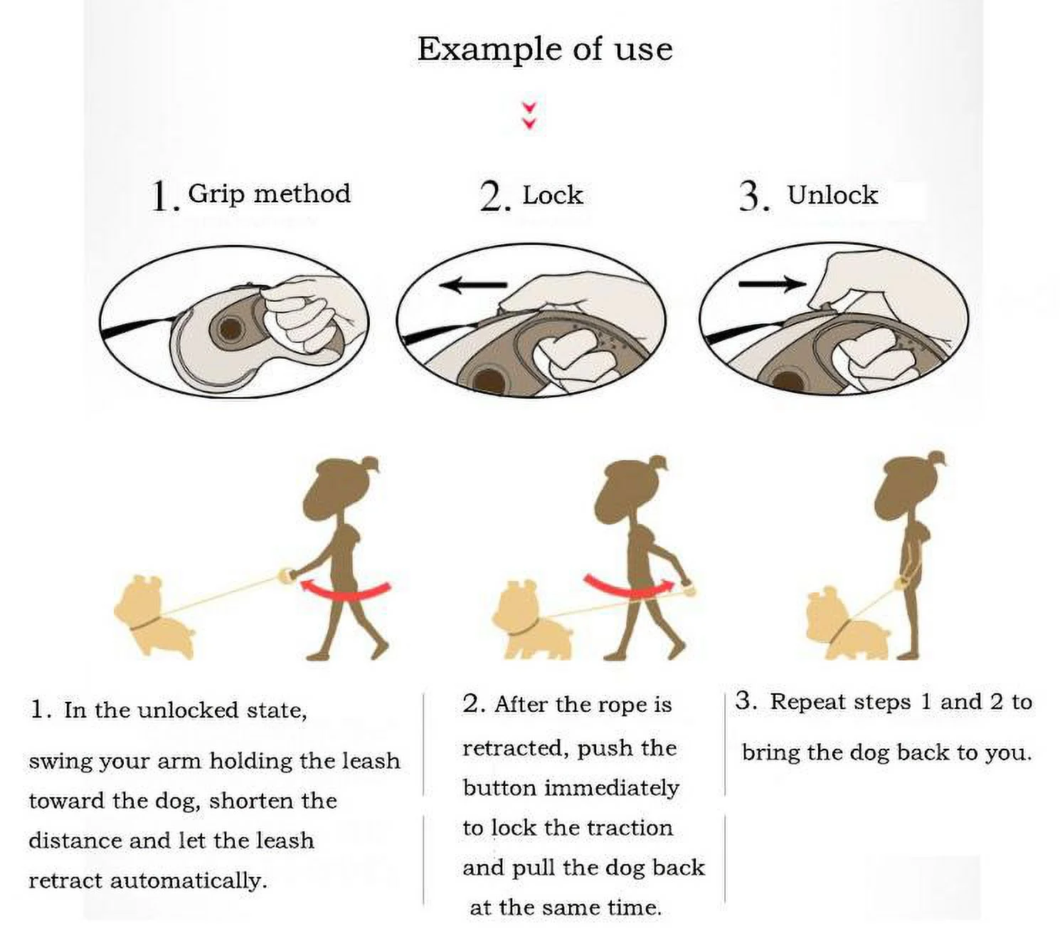 Gespout Pet Automatic Retractable Leash, Retractable Dog Leash, Pet Travel Leash Pink L