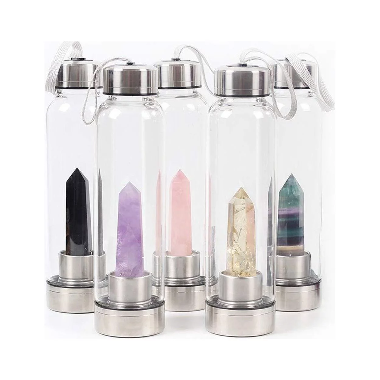 Crystal Infuser Glass Water Bottle - 1 - Nourish Body & Soul