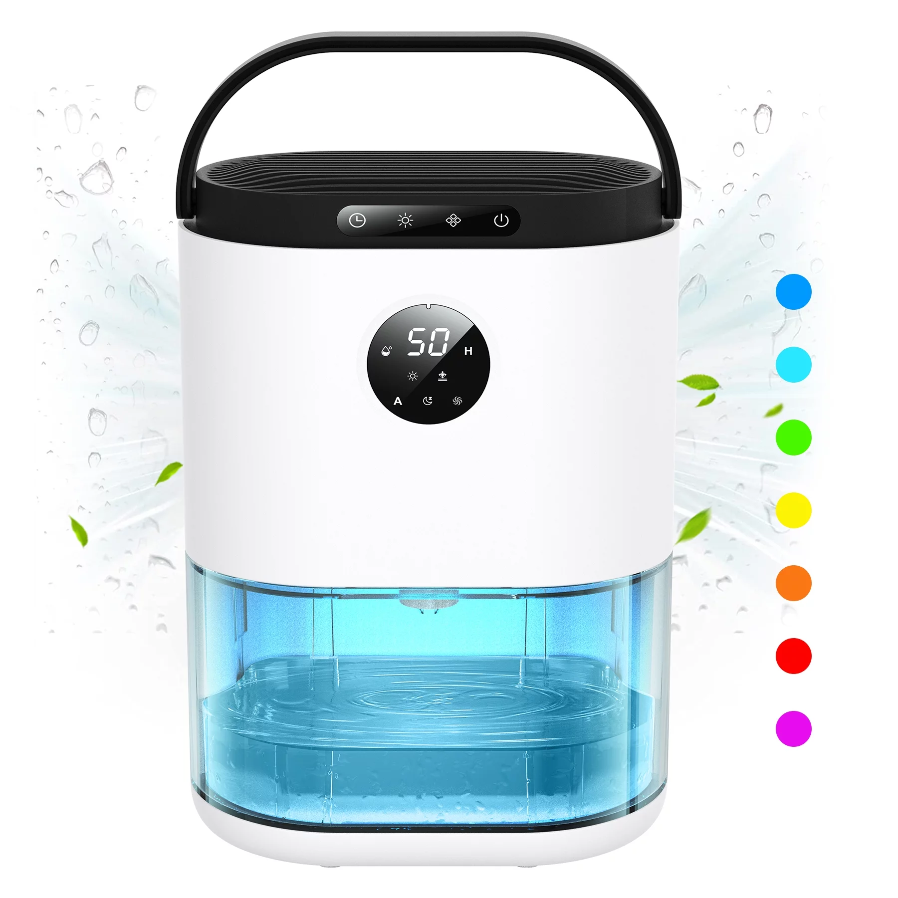 Kloudic Dehumidifier for Home with Humidify Control, 77.5 oz (2300 ml), 480 Sq. ft., White