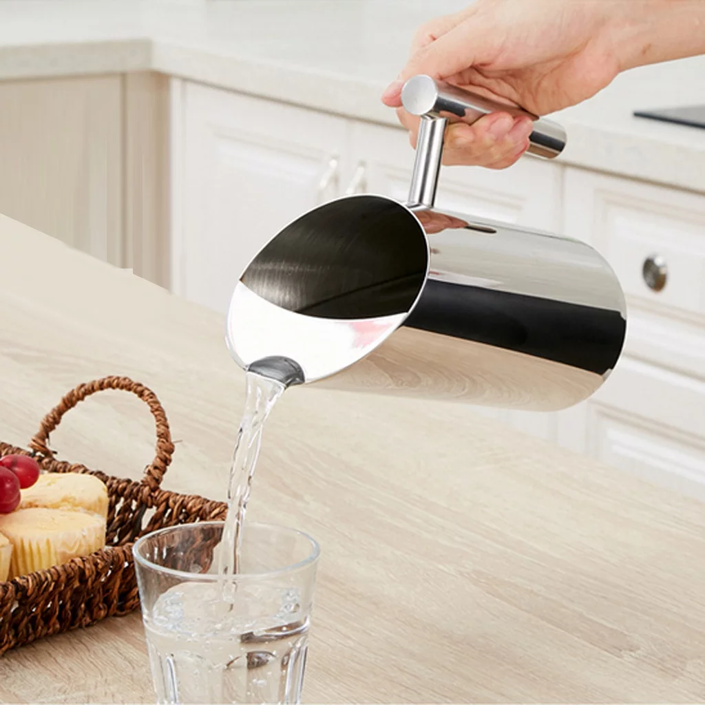 Home Cafe Restaurant Use Easy Clean Water Stainless Steel Jar Container Drink Pot 2L