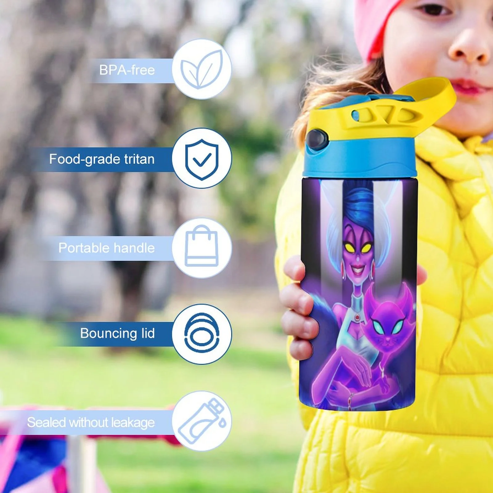 Luigi's Mansion 3 Game Kid's Insulated Water Bottle With Straw Vacuum Stainless Steel Cup Leak-Proof Children Toddler Thermoses