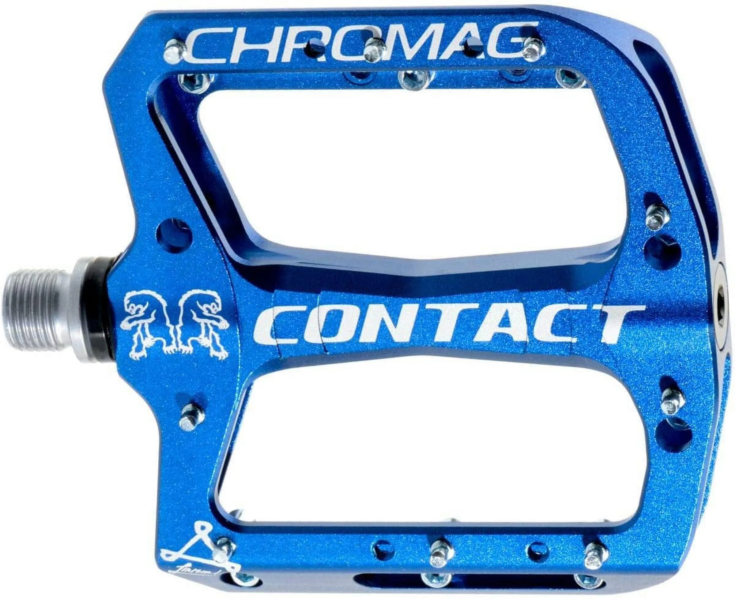 Chromag Contact Aluminum Body Platform Downhill Bike Pedal (Blue, 110x105mm)