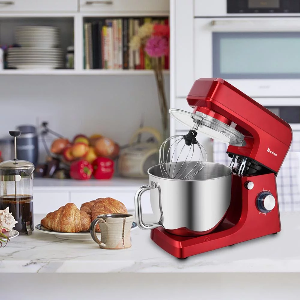 660W Dough Mixer Tilt-Head Electric Mixer With 7.5Quart Stainless Steel Bowl, Red