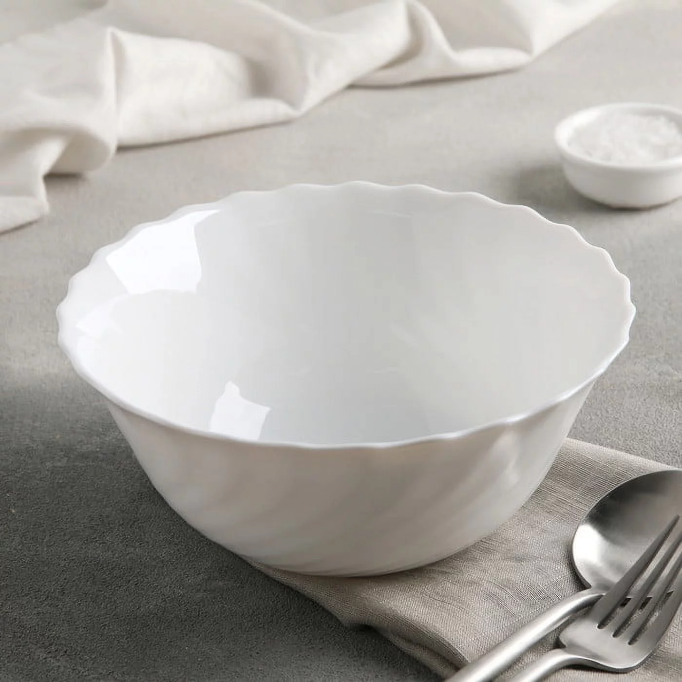 Luminarc Trianon White Glass Salad Bowl 24 cm