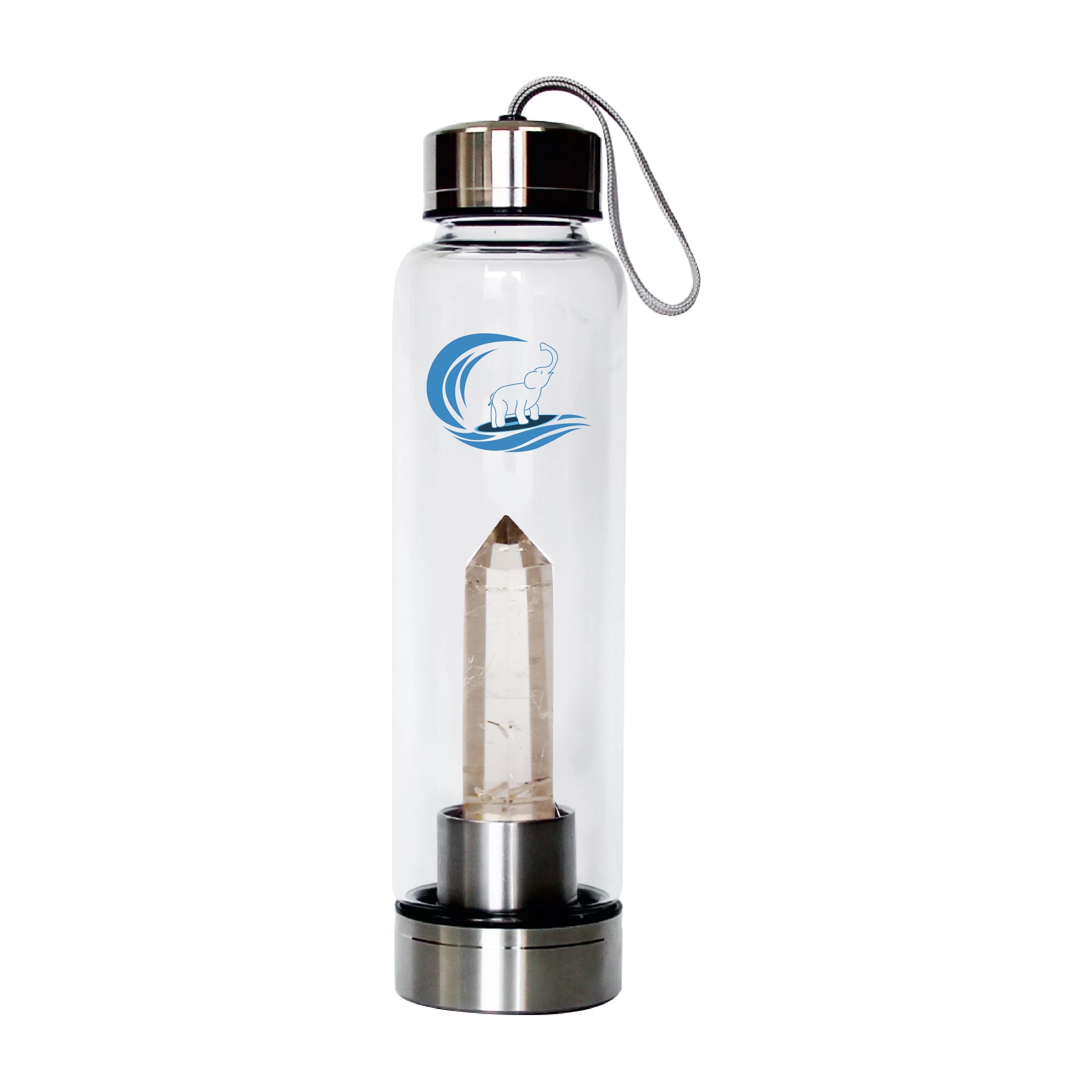 Crystal-Infused Water Bottle – Smoky Quartz