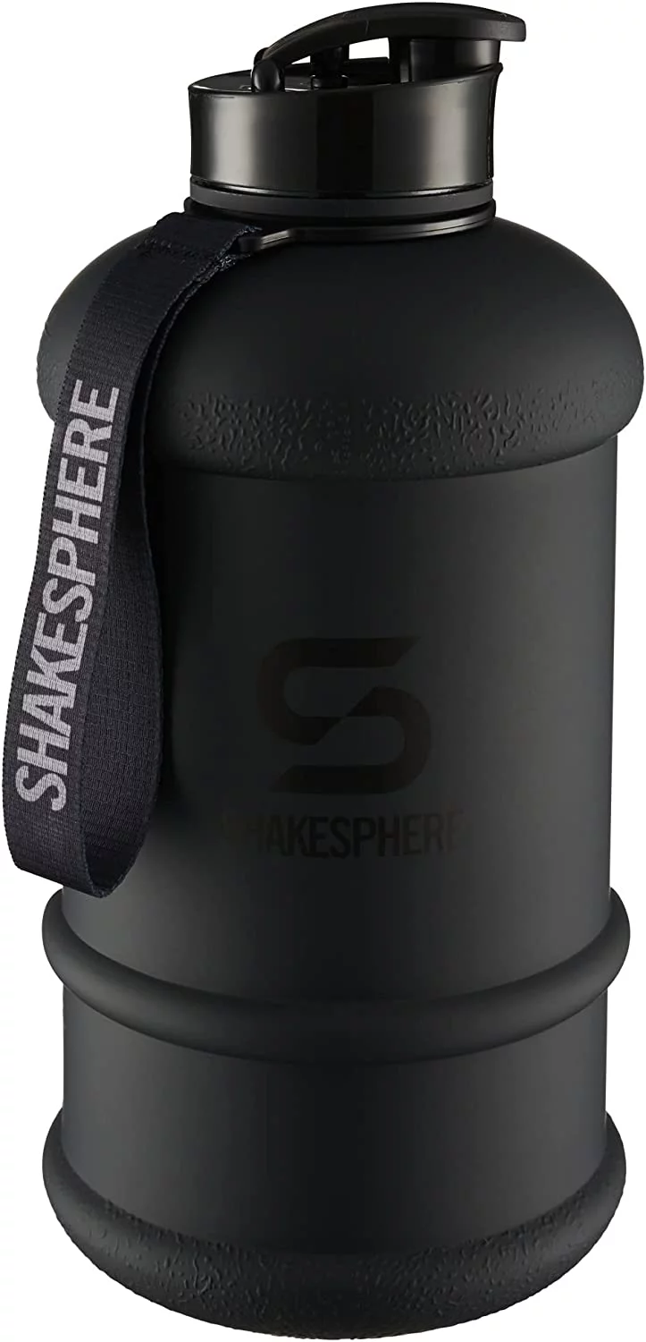 SHAKESPHERE Large Sports Water Bottle for Men & Women, 2.2 Fl Oz - BPA Free Big Plastic Insulated Water Jug for Hydration, Gym, Workout, Hiking, Football, Baseball, Soccer, Boys & Girls (Matte Black)