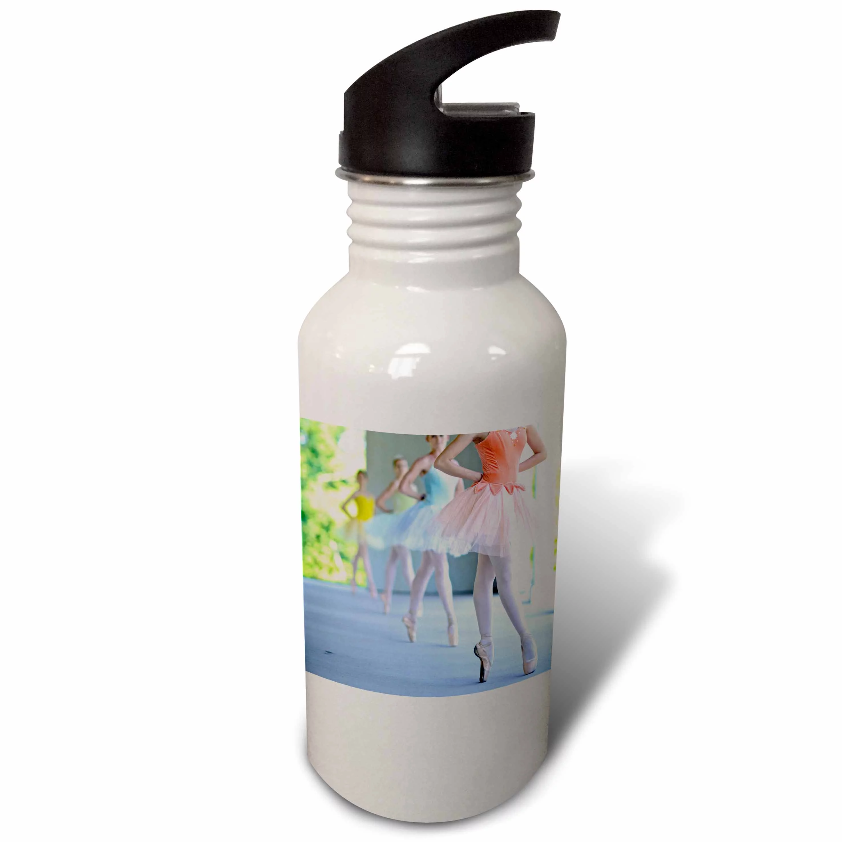 Ballerinas with colorful tutus create a rainbow of dance 21 oz Sports Water Bottle wb-218960-1