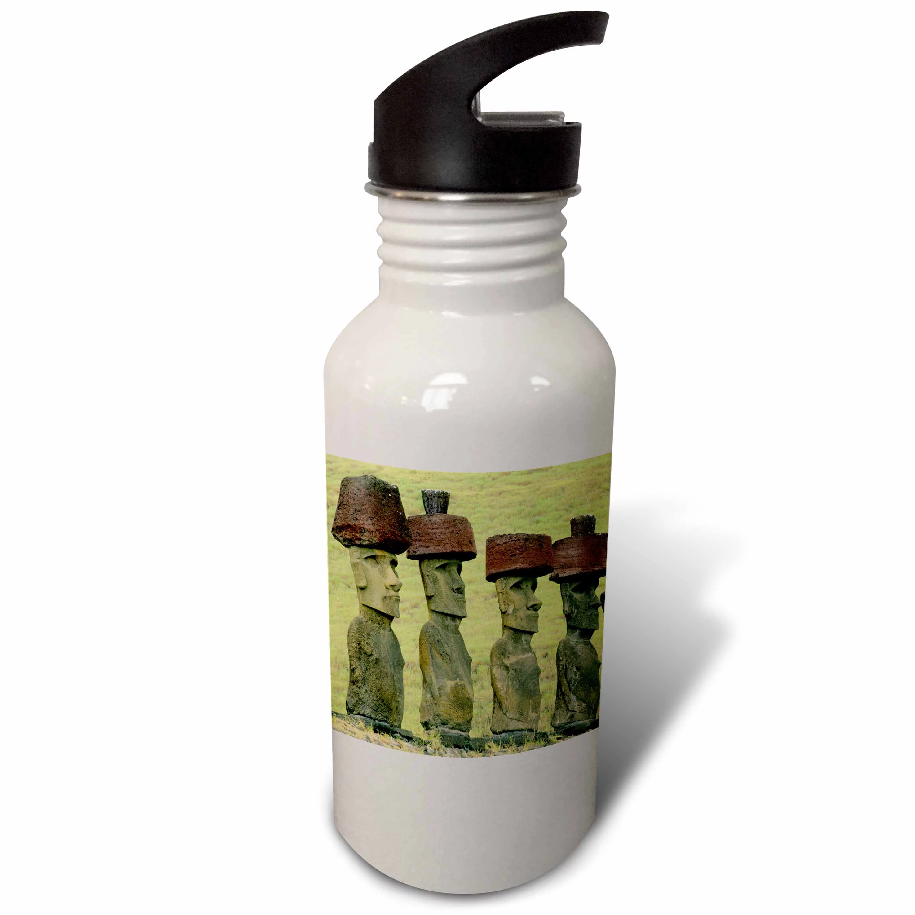 Chile, Easter Island, Ahu Akivi, moai statues - SA05 KSC0010 - Kevin Schafer 21 oz Sports Water Bottle wb-85893-1