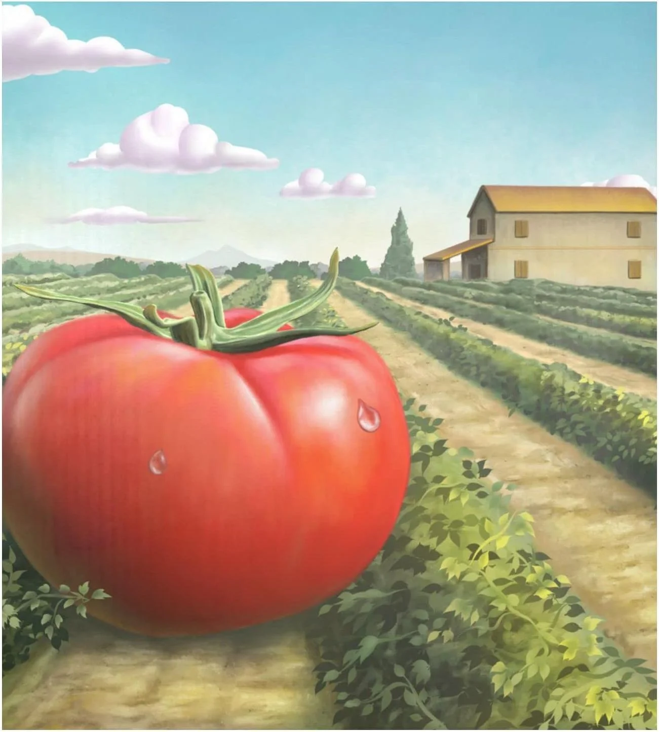 Hyjoy 23x26In Fantasy Giant Tomato Dishwasher Magnet Cover,Reusable Fridge Panel Decal with Magnetic Stickers for Kitchen Appliance Home Decor