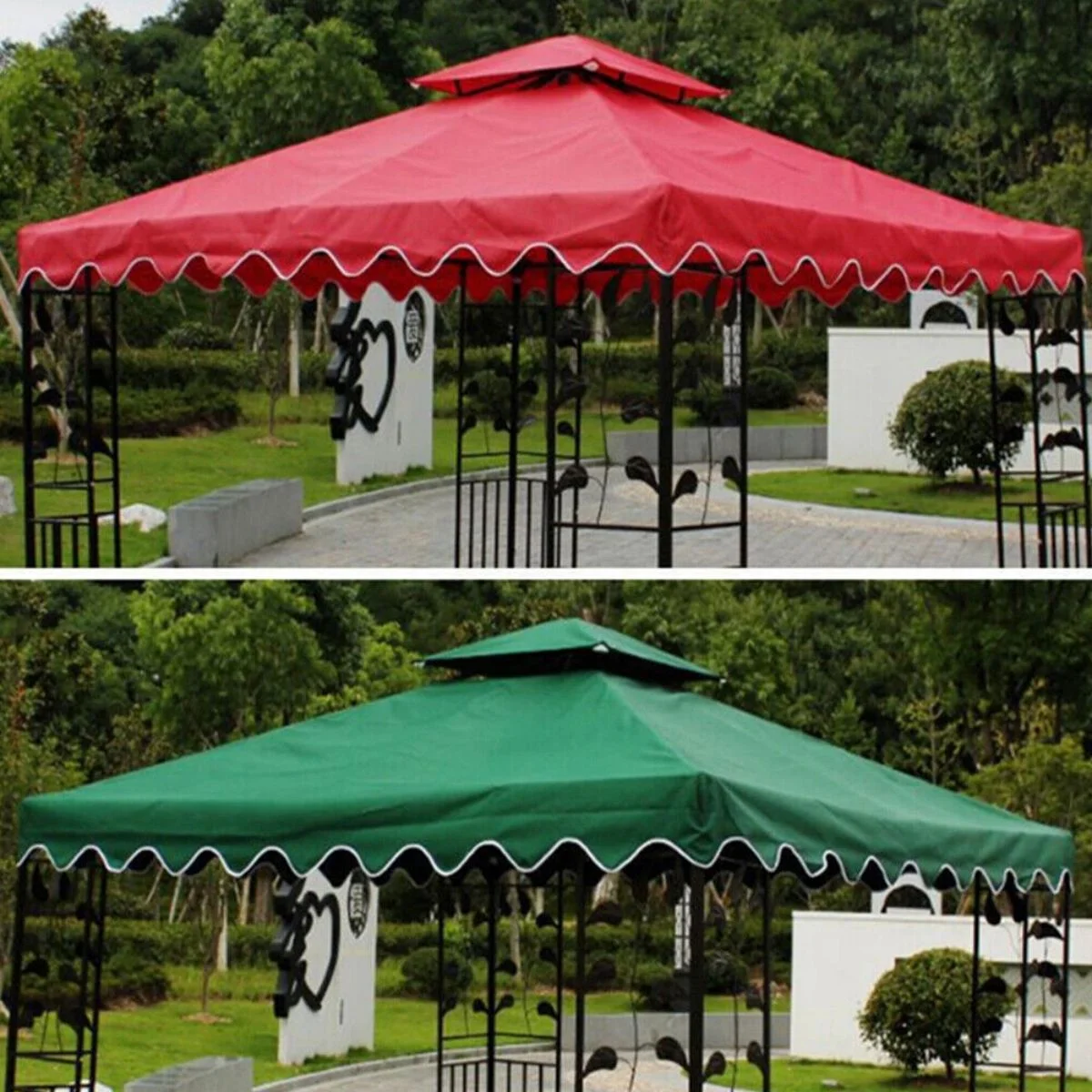 LUVCMFT 9.83'x9.83' Gazebo Canopy Top Replacement, 1 Tier Garden Yard Patio UV Sunshade Cover with Air Vent, Blue