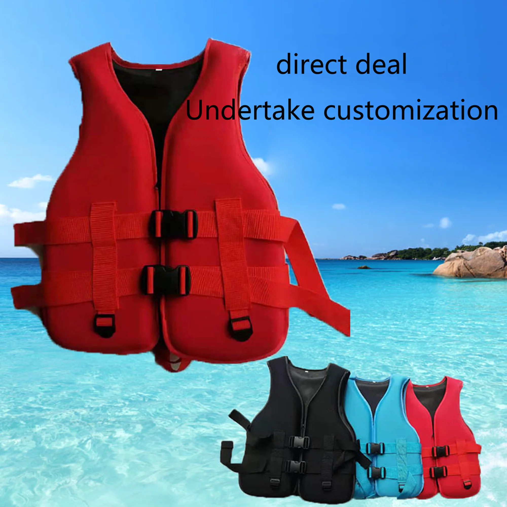 One opening Swimming Pool Foam Life Jacket Letter Print Wearable Floating Row