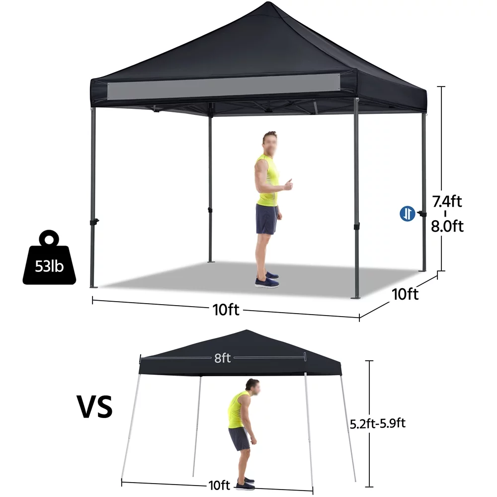 3 x 3M Heavy Duty Waterproof Adjustable Gazebo Instant Tent, Black