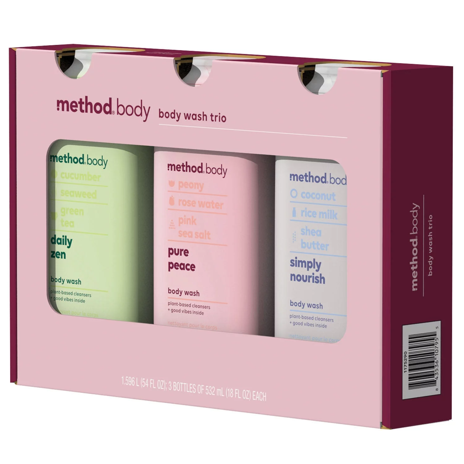 Method Body Paraben Free Body Wash Trio, 18 fl oz, 3pk