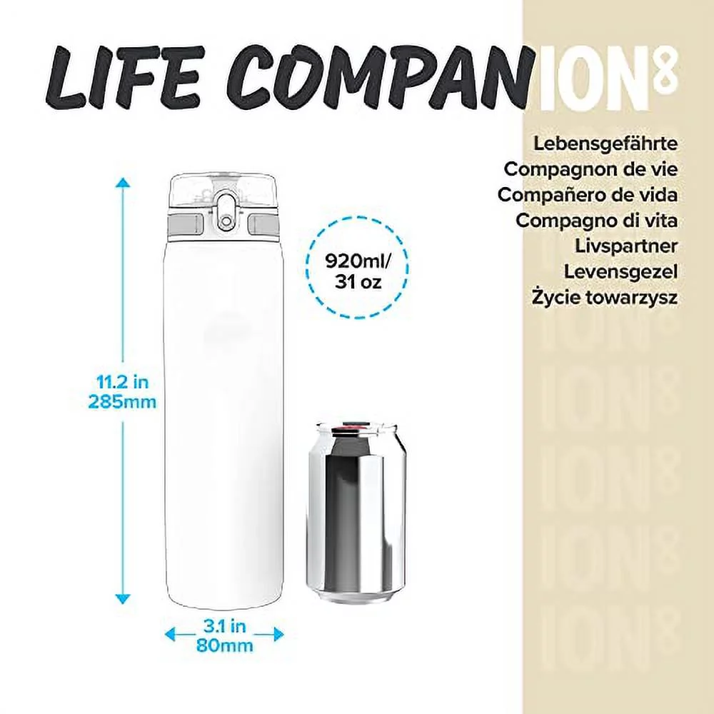 Ion8 Double Wall Stainless Steel Leakproof Water Bottle - 34 oz/1000 ml - Navy