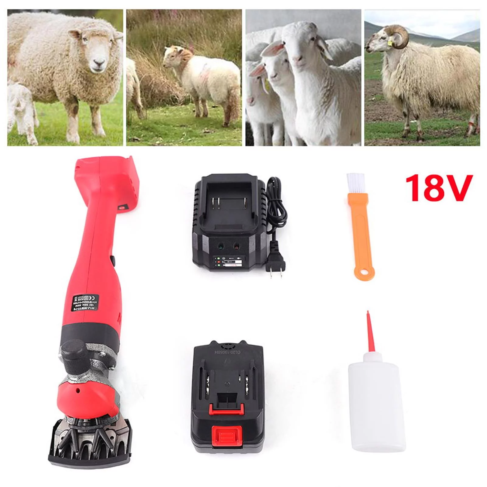 Wuzstar Cordless Goat Shears Rechargeable Electric 2 Speed Sheep Shears Clippers for Goats Camel Cattle Farm Livestock
