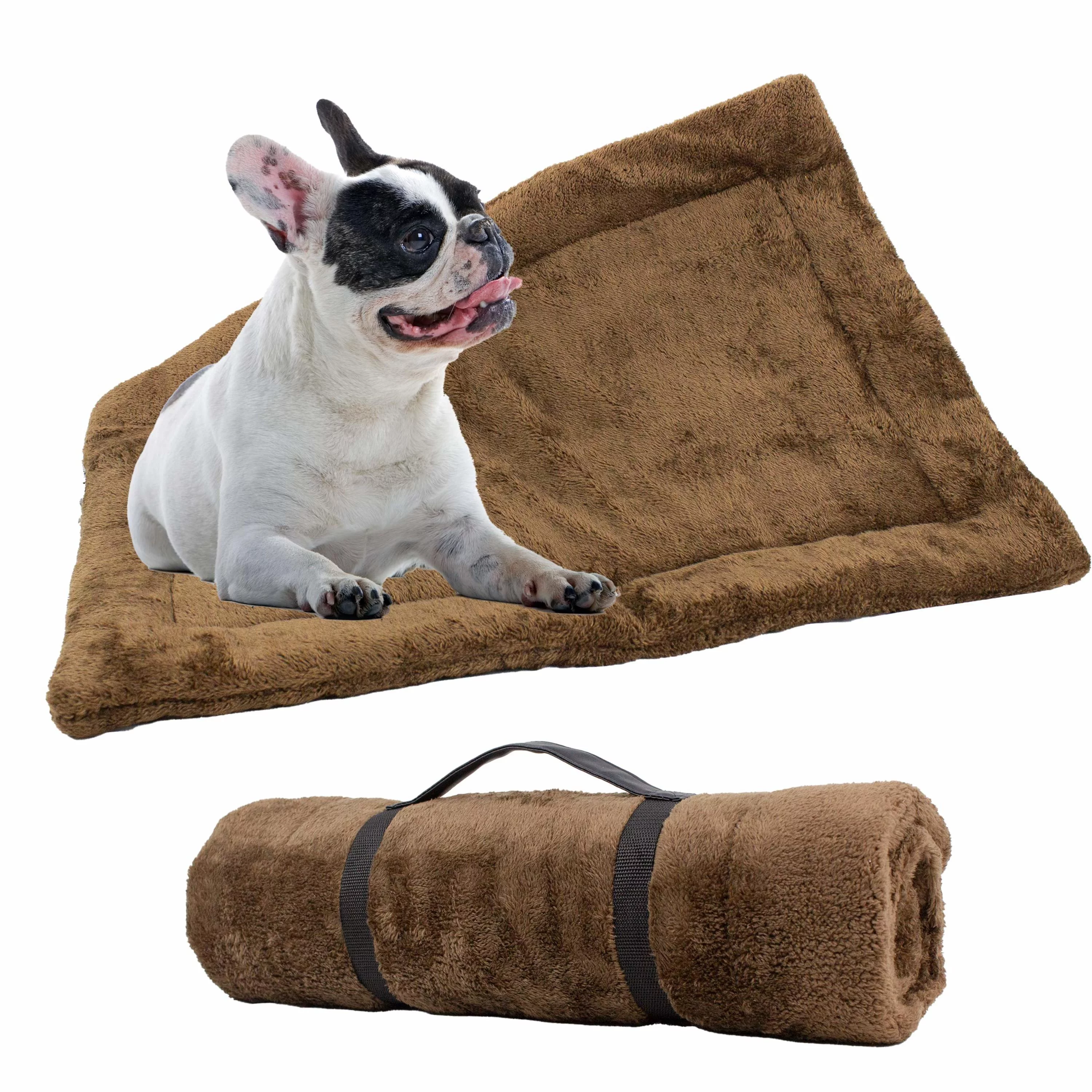 Downtown Pet Supply Self Heated Cat Bed and Dog Crate Mat, Brown, S