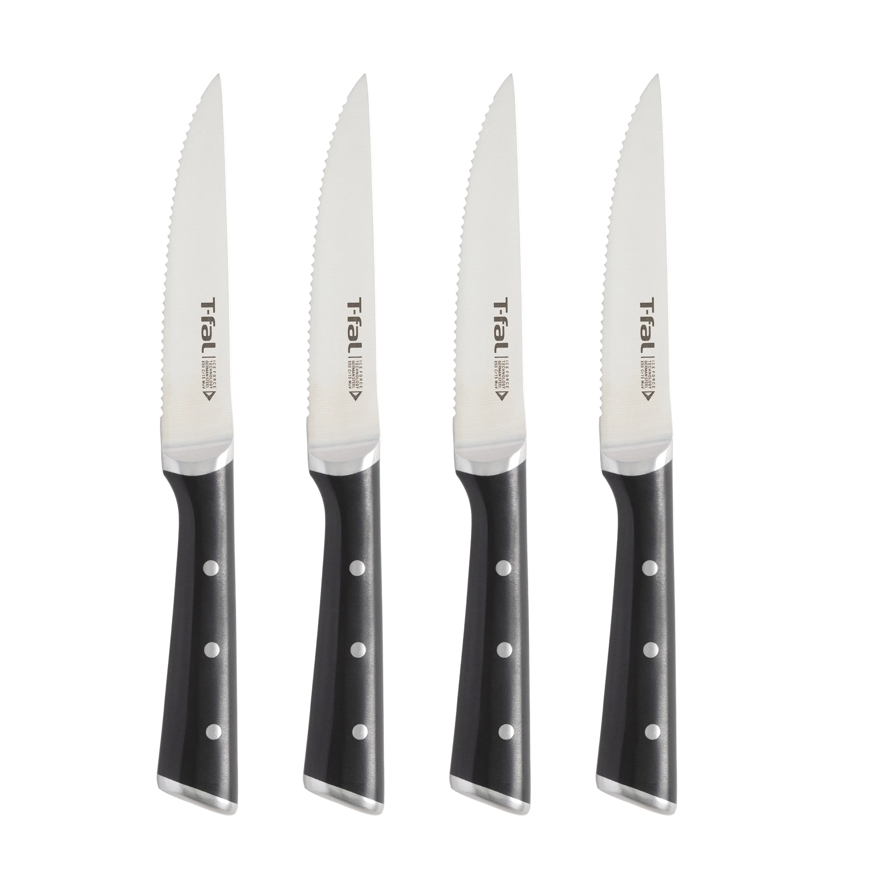 T-fal Ice Force, 4 Piece Knife Set, 4.5 inch Steak Knives
