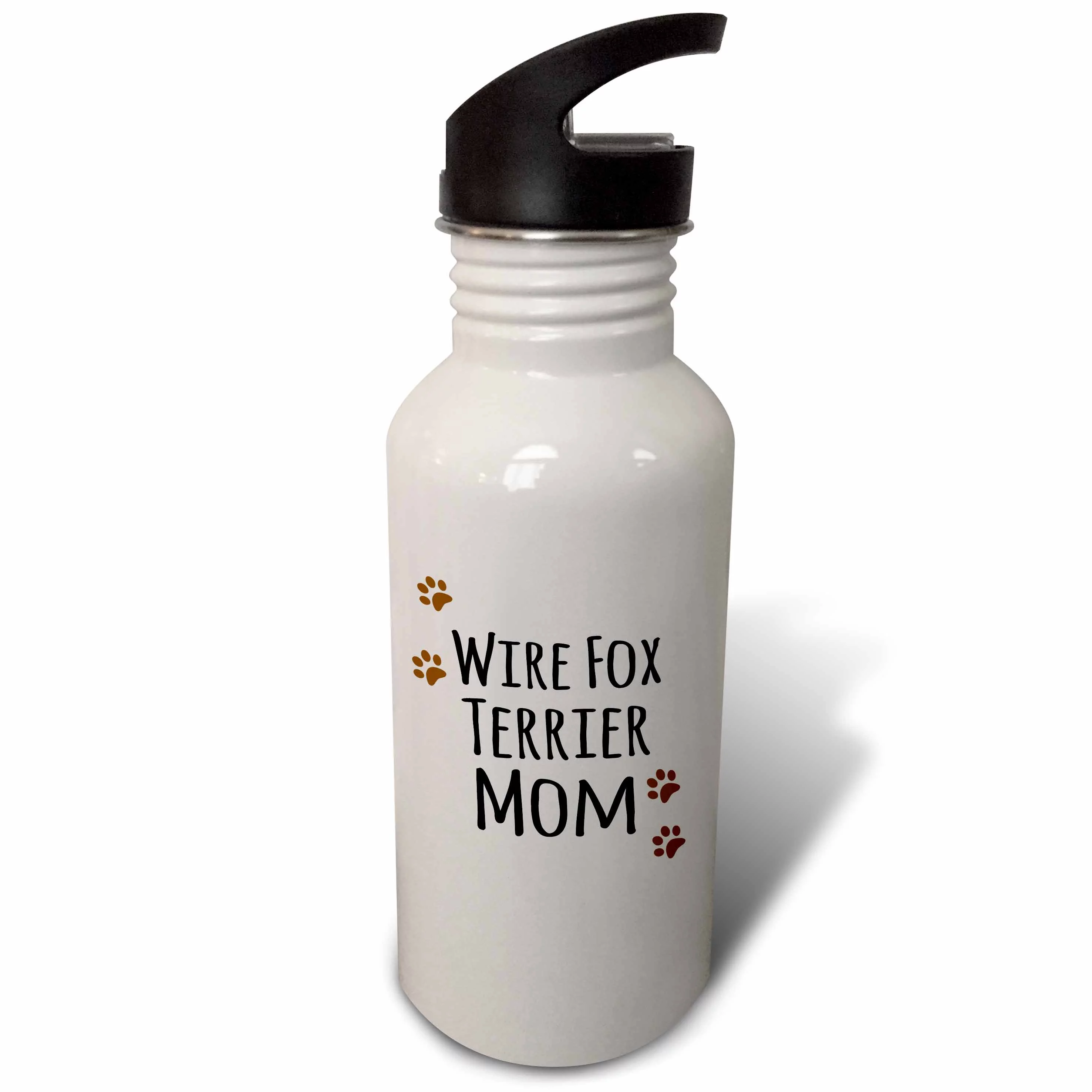Wire Fox Terrier Dog Mom - Doggie by breed - muddy brown paw prints doggy lover pet owner mama love 21 oz Sports Water Bottle wb-154218-1