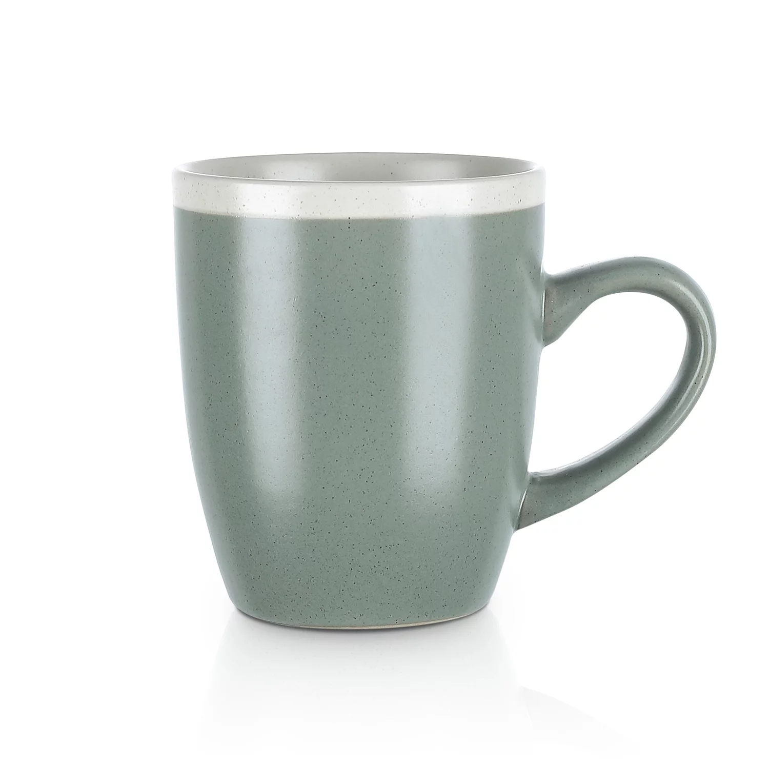 Stone Lain Serenity Rustic Stoneware Dinnerware Mug Replacements, Green and Cream