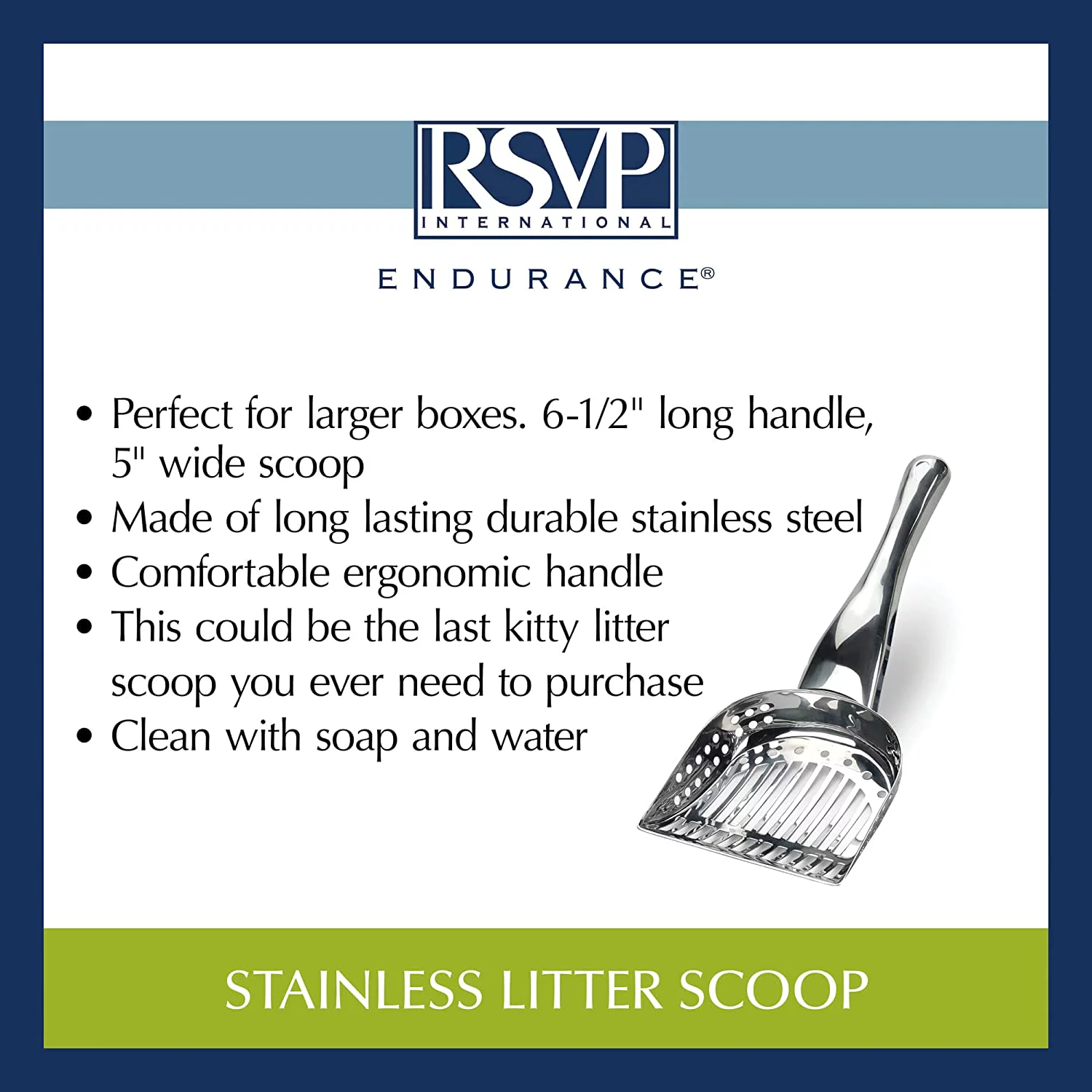 RSVP Endurance Stainless Steel Kitty Litter Scoop