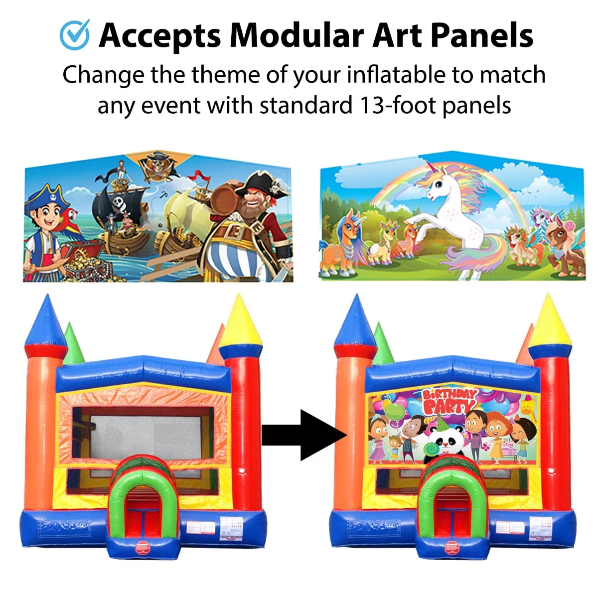 TentandTable Commercial Inflatable Bounce House - Modular Rainbow Kids Jumper