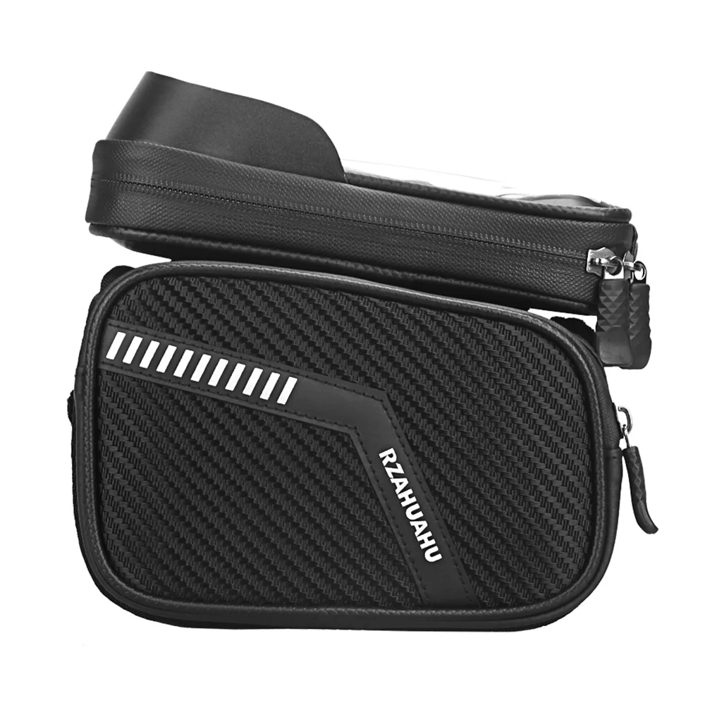 Durable Waterproof Bike Tube Bag with Double Pouches and Touchscreen Phone Case for MTB Mountain Biking