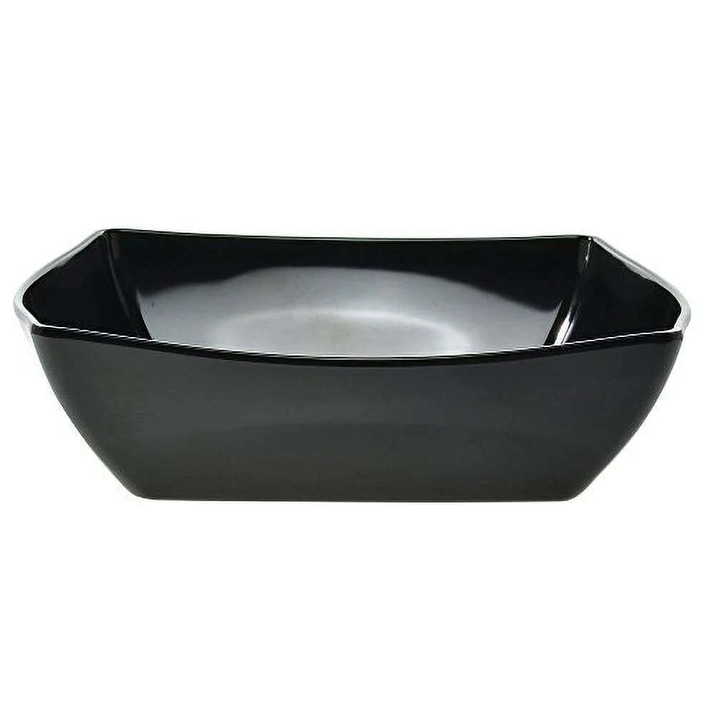 HUBERT® Square Serving Bowl 167 oz Black Melamine - 13 1/4