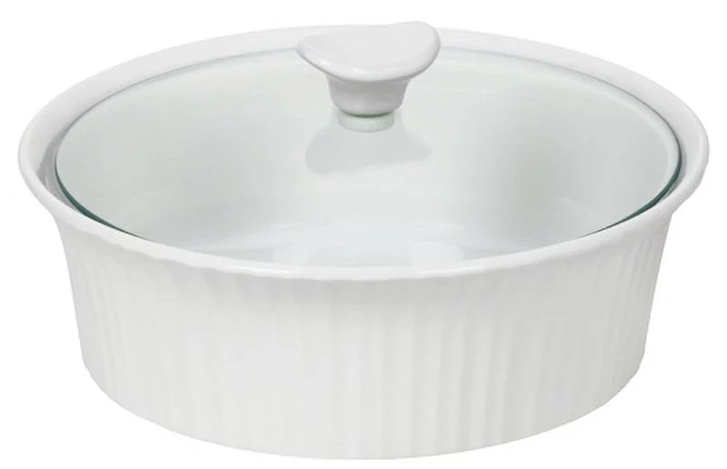 Corningware 2.5 QT French White III Round Casserole Dish With Glass Co, Each