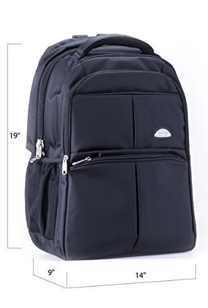Office Factor Black Laptop Computer Backpack, Multi-functional bag-Lightweight Backpack, Convertible Accessory Messenger Bag/Ergonomic Straps