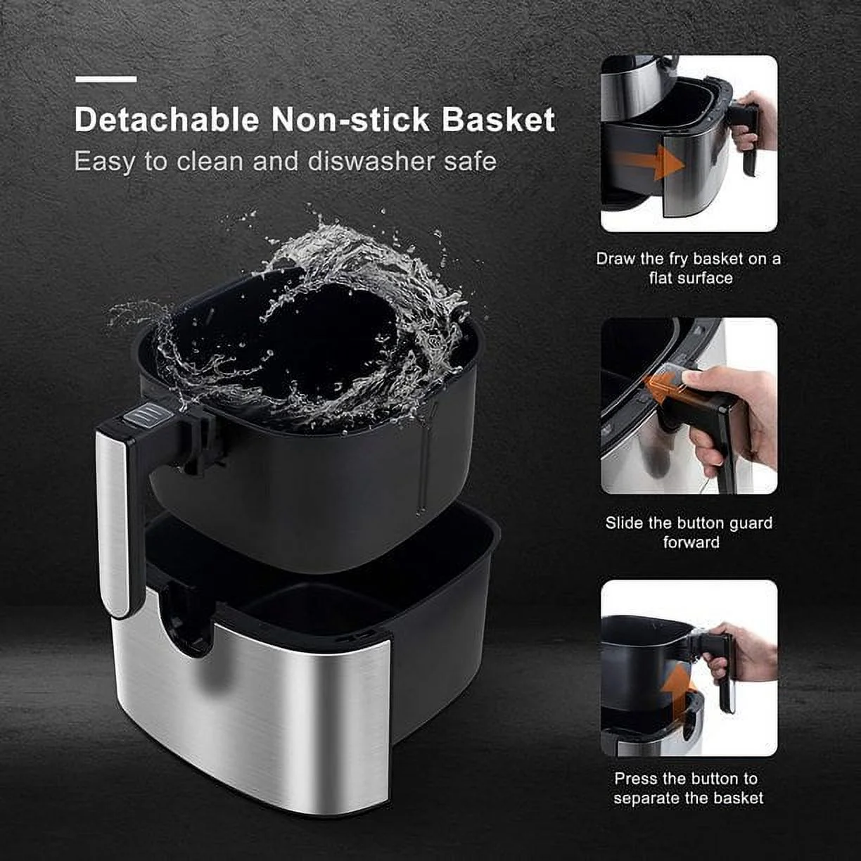 MOOSOO 5.2Qt Air Fryer, 8-in-1 Air Fryer Oven with Digital Touchscreen MA13