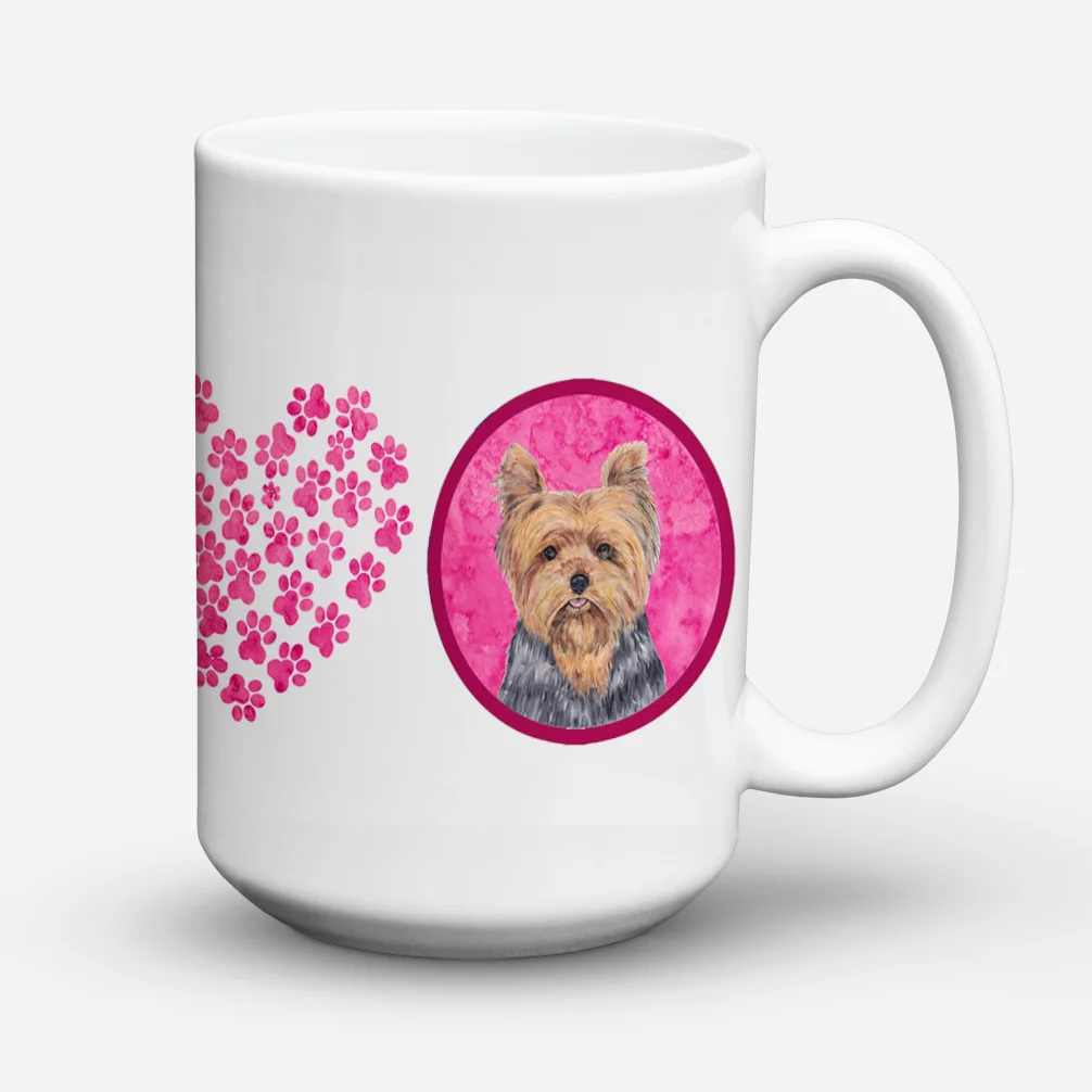 Carolines Treasures SC9123PK-CM15 Yorkie Dishwasher Safe Microwavable Ceramic Coffee Mug 15 ounce, 15 ounce, multicolor