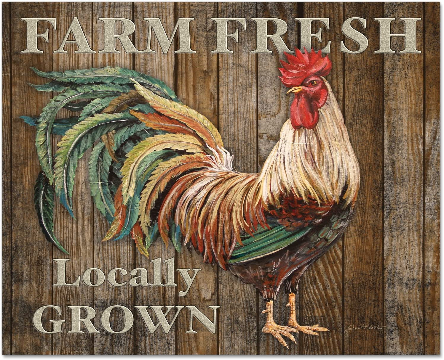 CounterArt 'FARM FRESH ROOSTER' Glass Cutting Board, 15 x 12