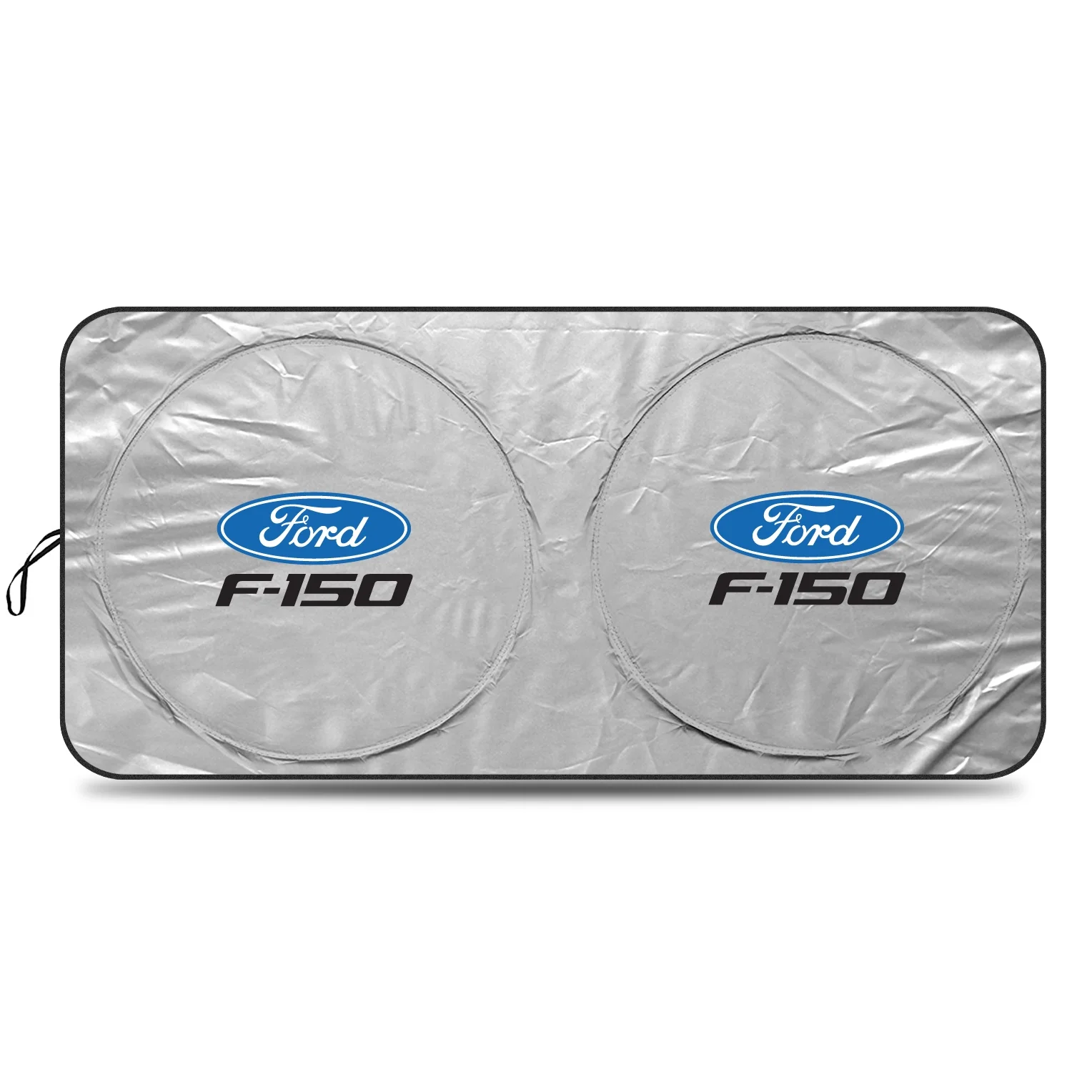 Ford F-150 2008 to 2014 Universal Fit One-Piece Easy Folding Silver Reflective Fabric Windshield Sun Shade (size: 75.5