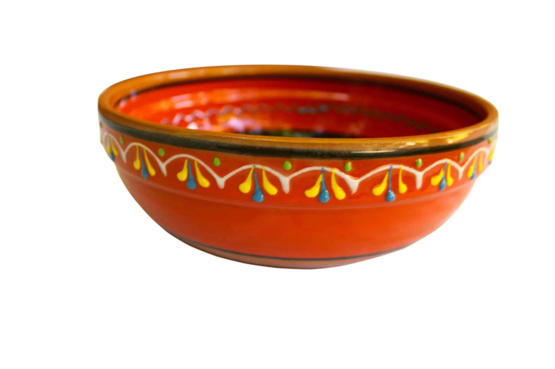 Terracotta Orange, Deep Serving Dish - Hand Painted From Spain