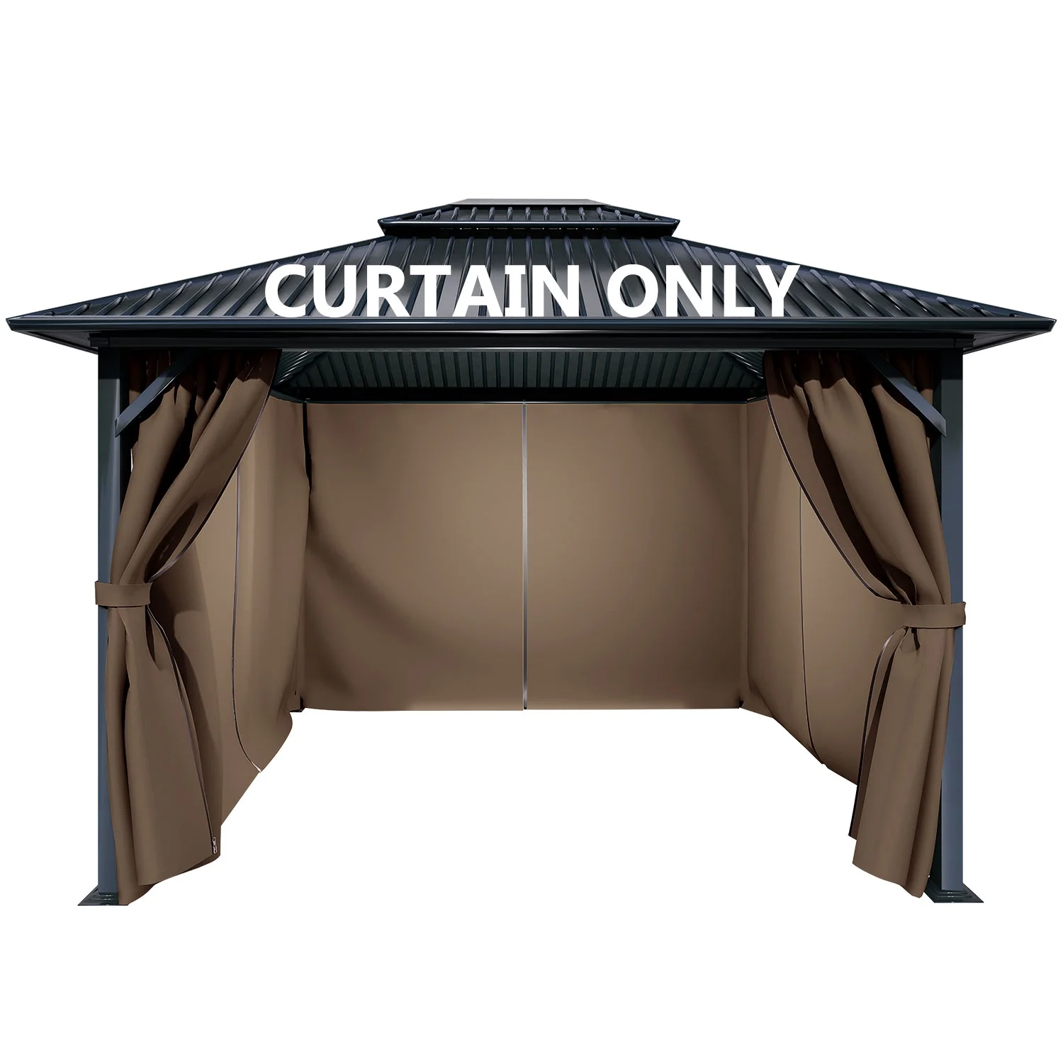 Aoodor 10' x 10' Gazebo Curtain Set Protecting Privacy Side Walls 4 Panels (Curtain Only)