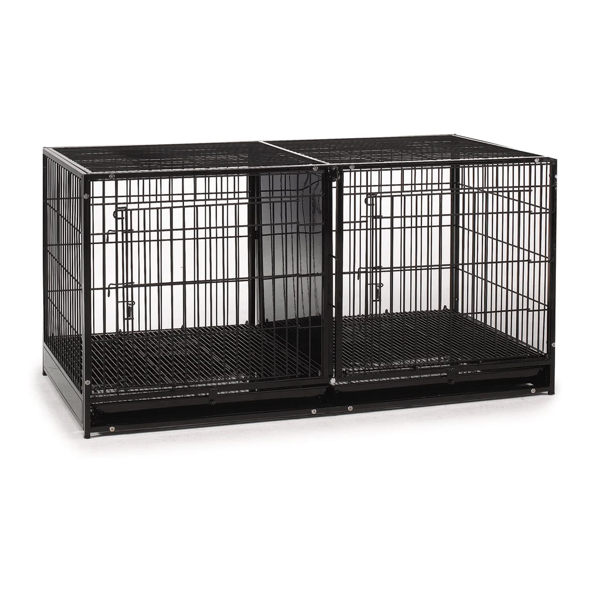 Pro Select Steel Modular Cage with Plastic Tray, Black