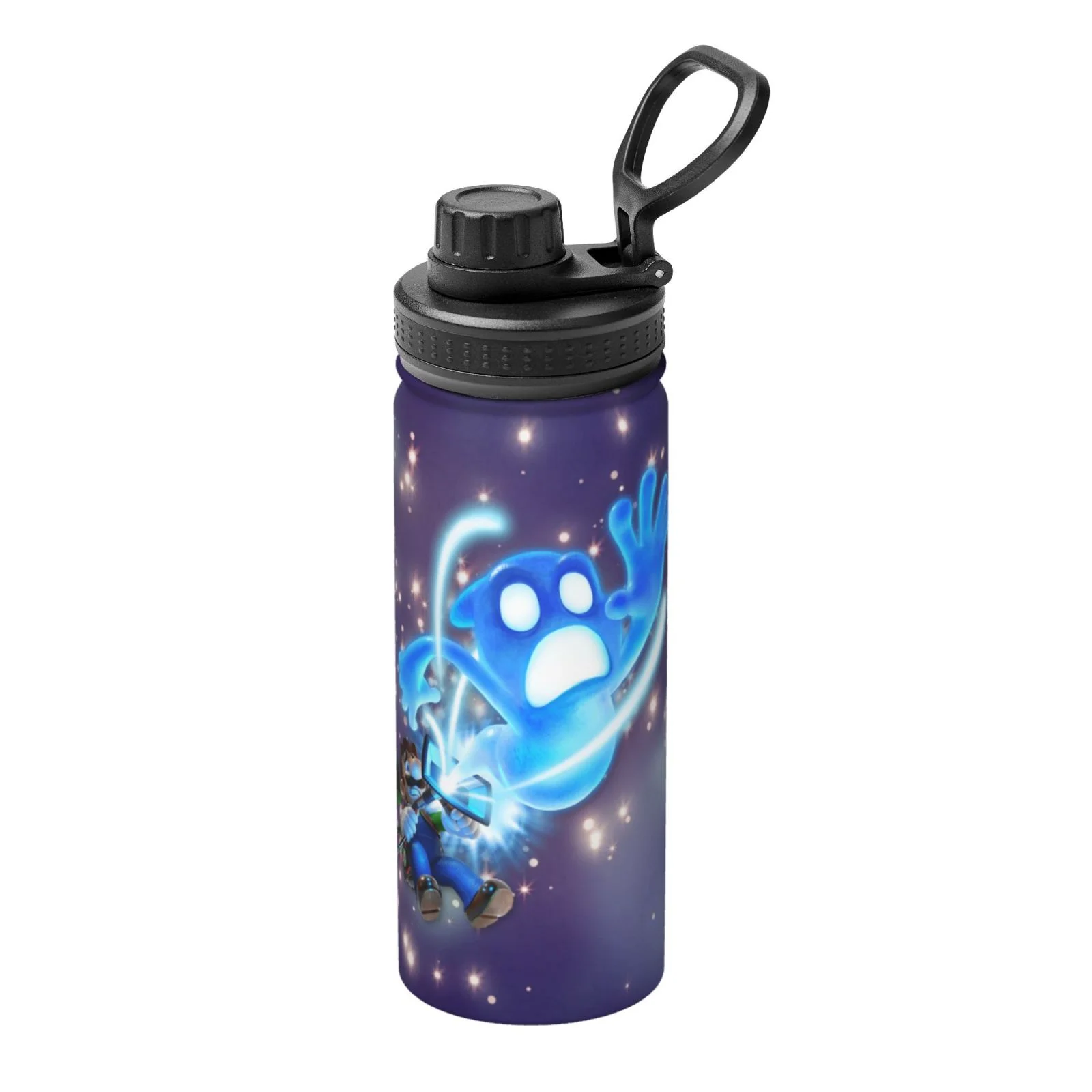 Adventure Game Luigi's Mansion Unisex Sports Insulated Water Bottles Kettle Stainless Steel Portable Cup 18OZ For School Travel Gym Running